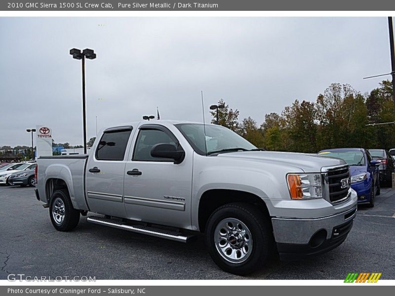 Pure Silver Metallic / Dark Titanium 2010 GMC Sierra 1500 SL Crew Cab