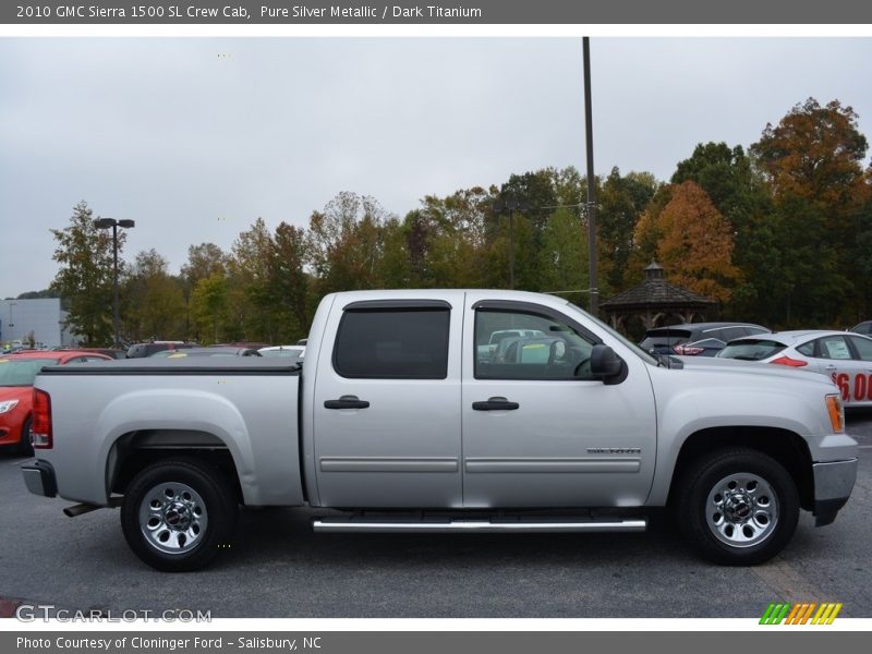 Pure Silver Metallic / Dark Titanium 2010 GMC Sierra 1500 SL Crew Cab