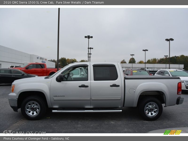 Pure Silver Metallic / Dark Titanium 2010 GMC Sierra 1500 SL Crew Cab