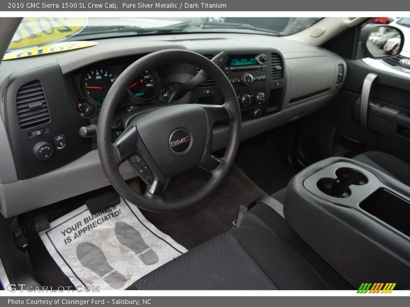 Pure Silver Metallic / Dark Titanium 2010 GMC Sierra 1500 SL Crew Cab