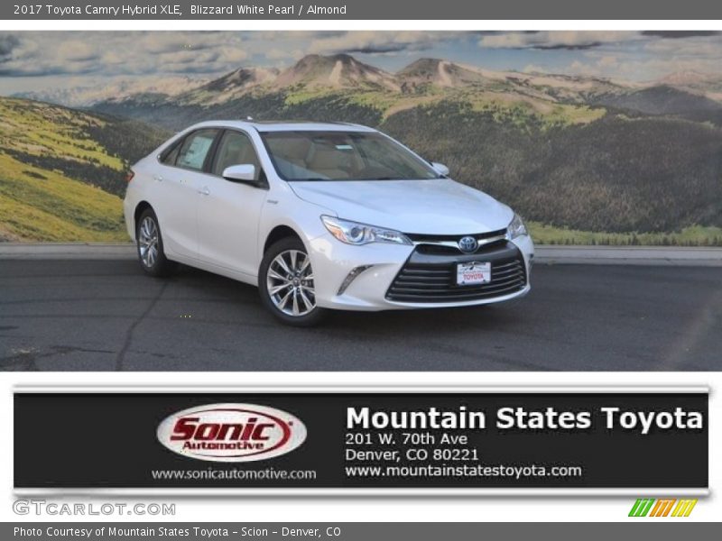 Blizzard White Pearl / Almond 2017 Toyota Camry Hybrid XLE