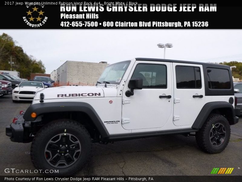 Bright White / Black 2017 Jeep Wrangler Unlimited Rubicon Hard Rock 4x4