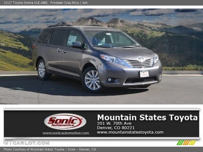 Predawn Gray Mica / Ash 2017 Toyota Sienna XLE AWD