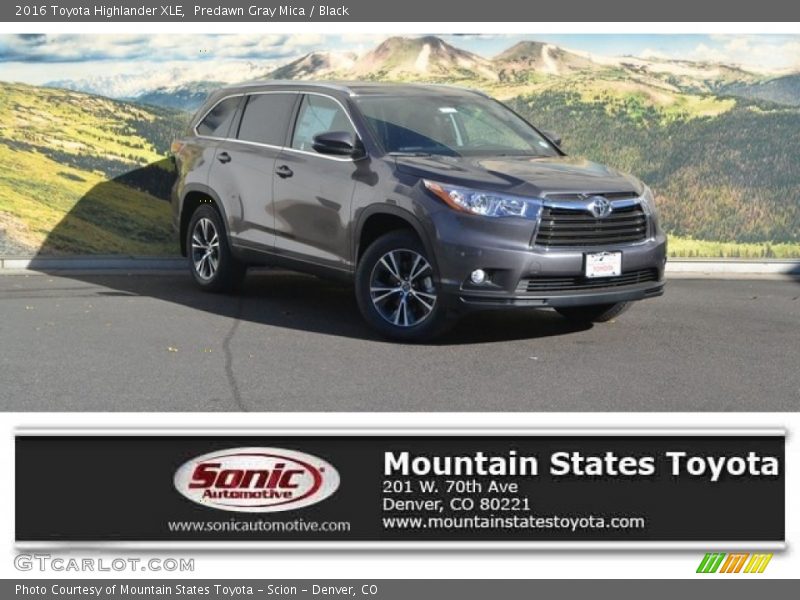 Predawn Gray Mica / Black 2016 Toyota Highlander XLE
