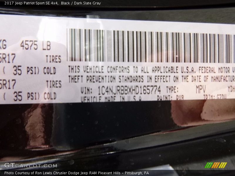 Black / Dark Slate Gray 2017 Jeep Patriot Sport SE 4x4