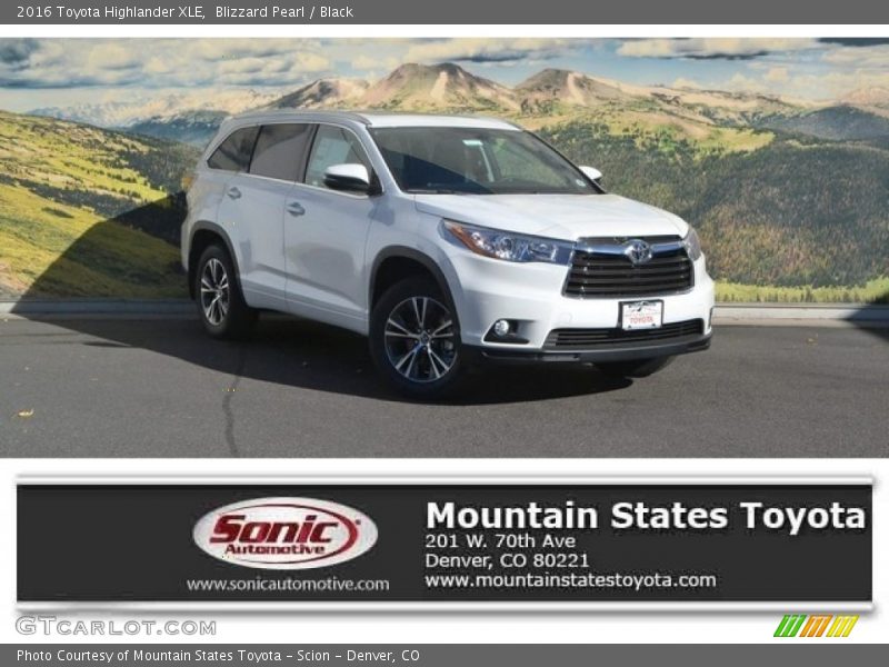 Blizzard Pearl / Black 2016 Toyota Highlander XLE