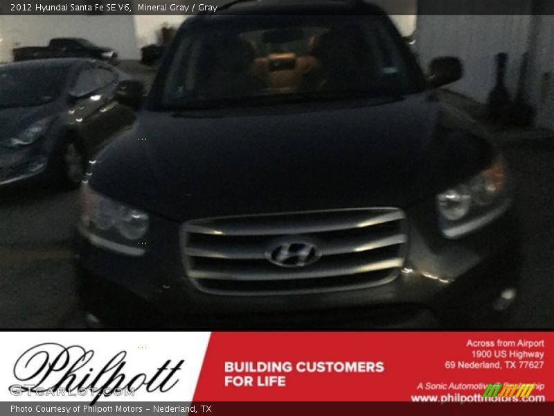 Mineral Gray / Gray 2012 Hyundai Santa Fe SE V6