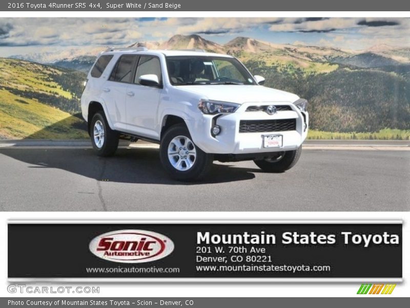 Super White / Sand Beige 2016 Toyota 4Runner SR5 4x4