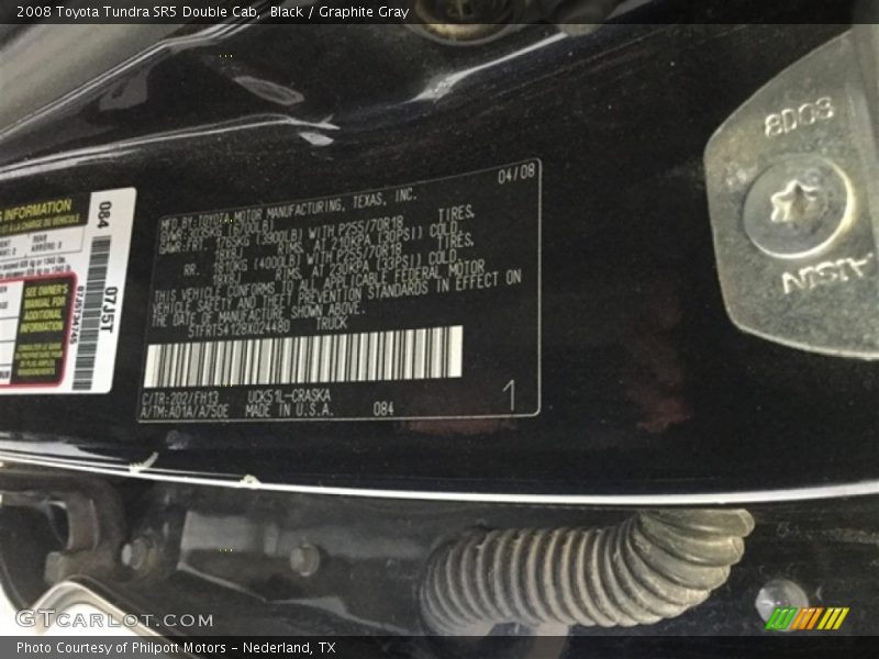 Black / Graphite Gray 2008 Toyota Tundra SR5 Double Cab