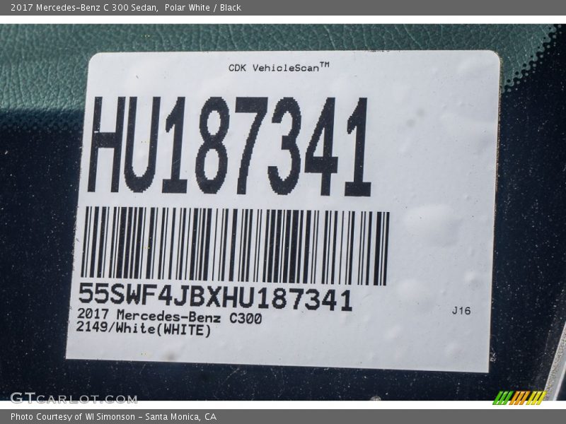 Polar White / Black 2017 Mercedes-Benz C 300 Sedan