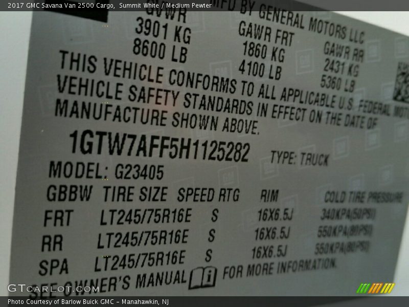Summit White / Medium Pewter 2017 GMC Savana Van 2500 Cargo
