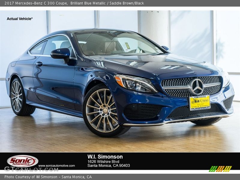 Brilliant Blue Metallic / Saddle Brown/Black 2017 Mercedes-Benz C 300 Coupe