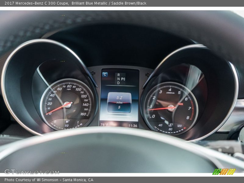 Brilliant Blue Metallic / Saddle Brown/Black 2017 Mercedes-Benz C 300 Coupe