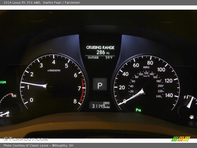 Starfire Pearl / Parchment 2014 Lexus RX 350 AWD
