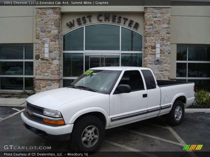 Summit White / Graphite 2001 Chevrolet S10 LS Extended Cab 4x4