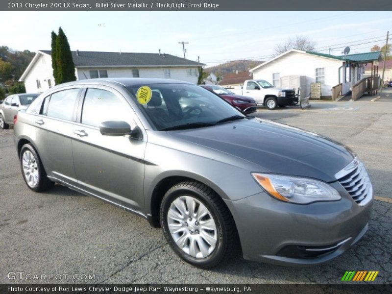 Billet Silver Metallic / Black/Light Frost Beige 2013 Chrysler 200 LX Sedan