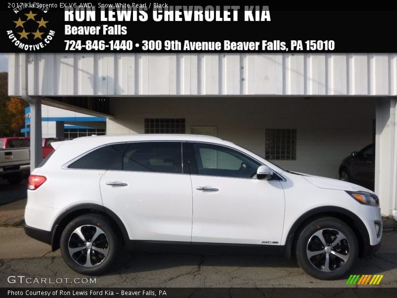 Snow White Pearl / Black 2017 Kia Sorento EX V6 AWD