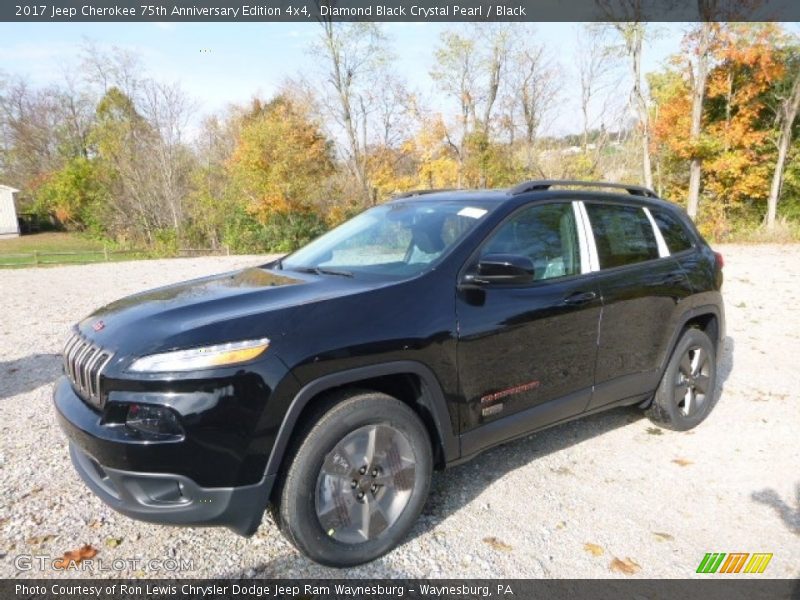 Diamond Black Crystal Pearl / Black 2017 Jeep Cherokee 75th Anniversary Edition 4x4