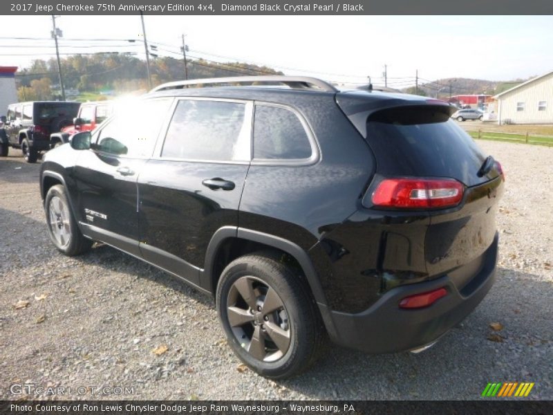 Diamond Black Crystal Pearl / Black 2017 Jeep Cherokee 75th Anniversary Edition 4x4