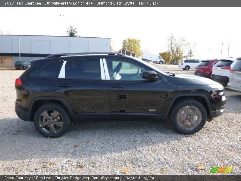 Diamond Black Crystal Pearl / Black 2017 Jeep Cherokee 75th Anniversary Edition 4x4