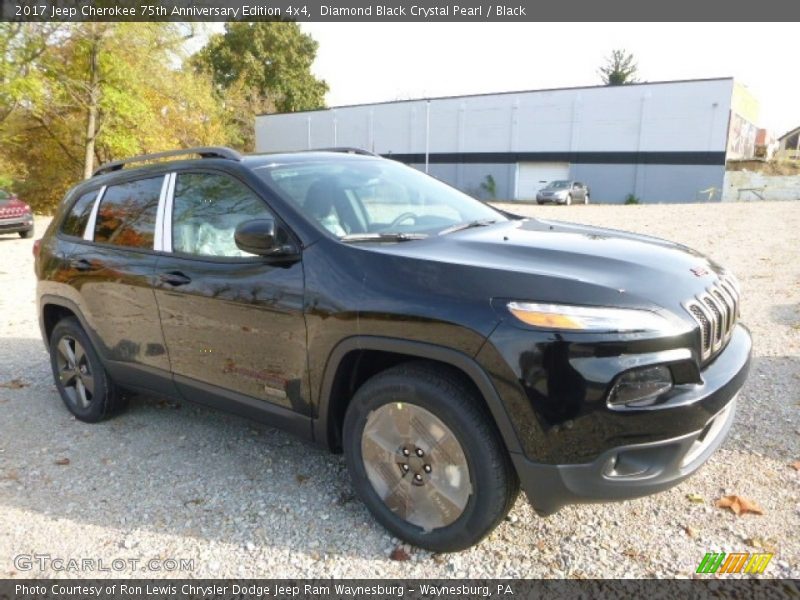 Diamond Black Crystal Pearl / Black 2017 Jeep Cherokee 75th Anniversary Edition 4x4