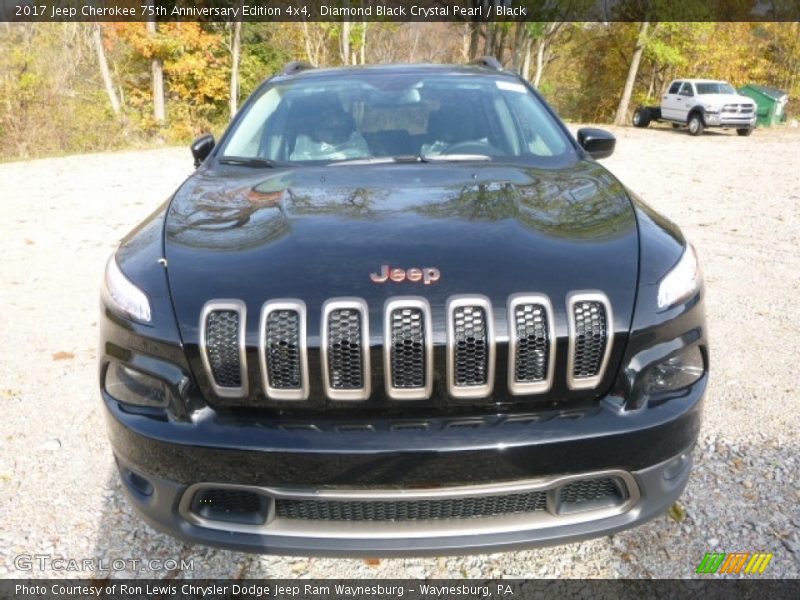 Diamond Black Crystal Pearl / Black 2017 Jeep Cherokee 75th Anniversary Edition 4x4