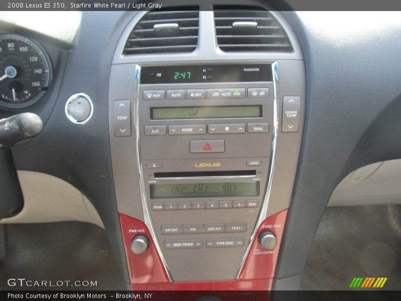 Starfire White Pearl / Light Gray 2008 Lexus ES 350