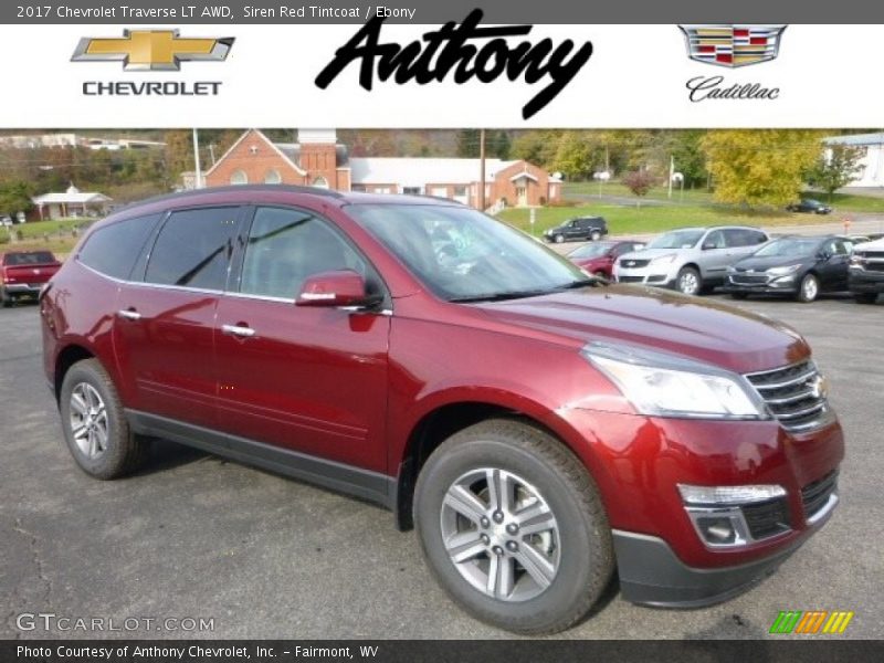Siren Red Tintcoat / Ebony 2017 Chevrolet Traverse LT AWD