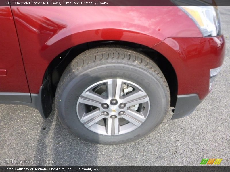 Siren Red Tintcoat / Ebony 2017 Chevrolet Traverse LT AWD