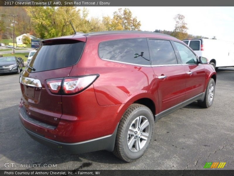 Siren Red Tintcoat / Ebony 2017 Chevrolet Traverse LT AWD