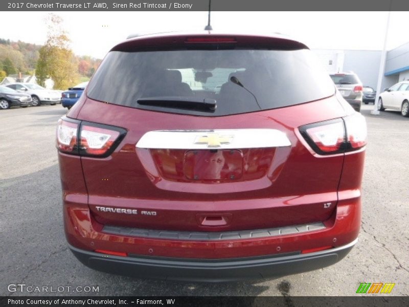 Siren Red Tintcoat / Ebony 2017 Chevrolet Traverse LT AWD