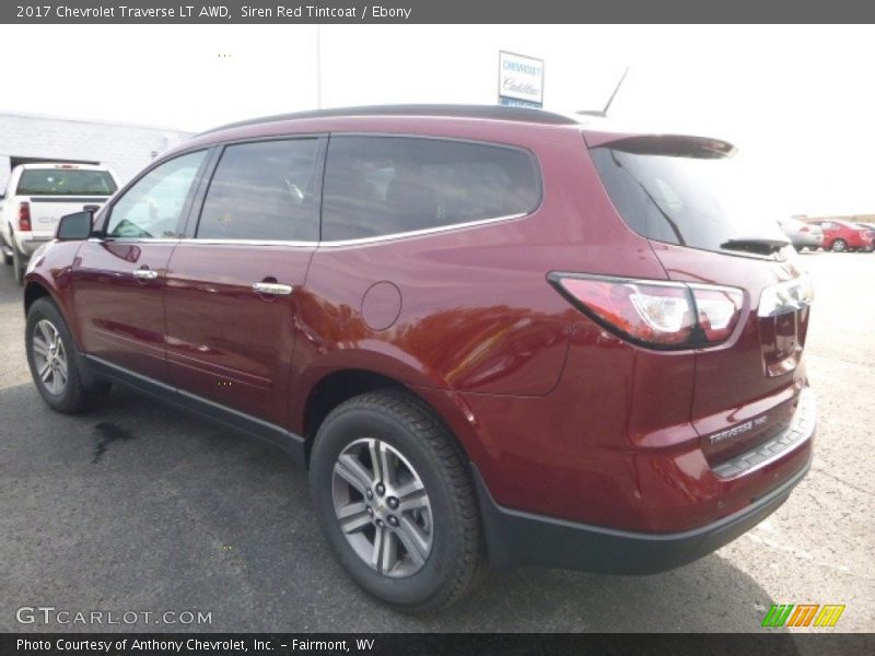 Siren Red Tintcoat / Ebony 2017 Chevrolet Traverse LT AWD