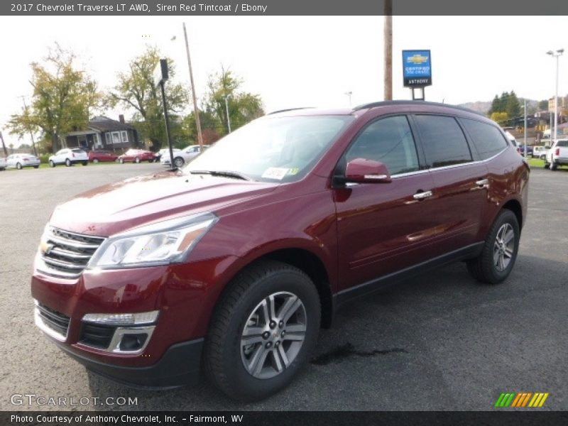 Siren Red Tintcoat / Ebony 2017 Chevrolet Traverse LT AWD
