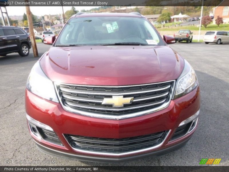 Siren Red Tintcoat / Ebony 2017 Chevrolet Traverse LT AWD