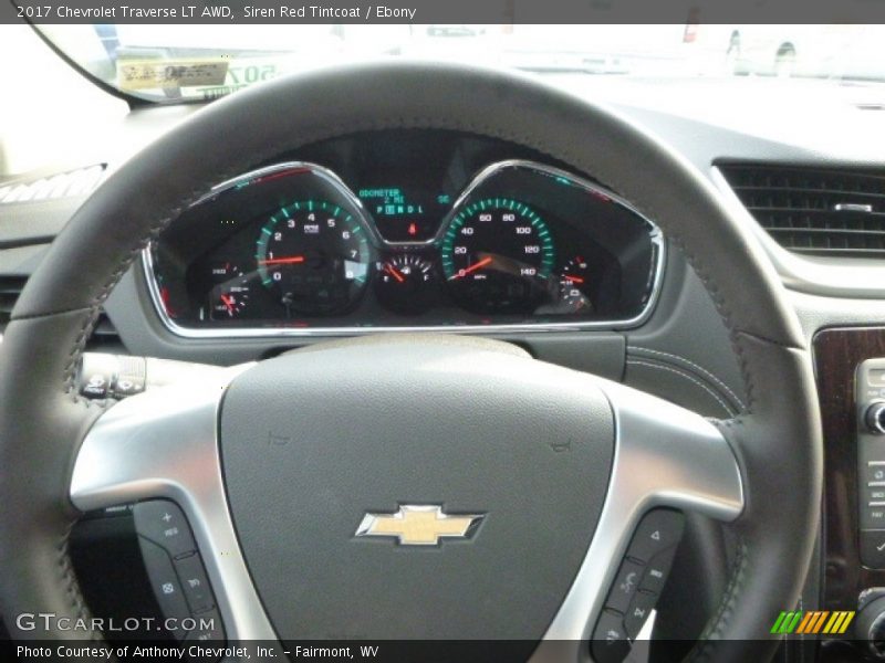 Siren Red Tintcoat / Ebony 2017 Chevrolet Traverse LT AWD