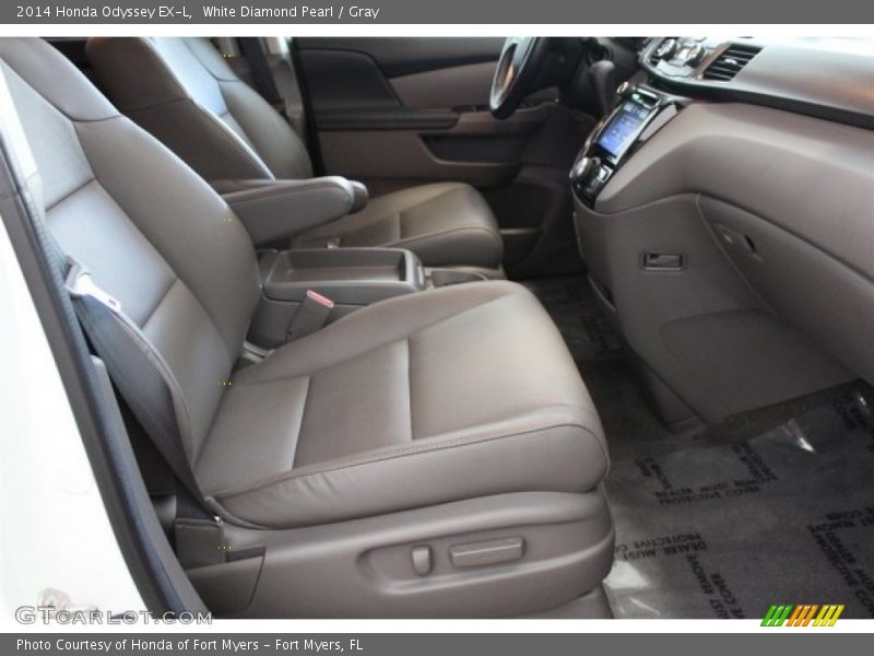 White Diamond Pearl / Gray 2014 Honda Odyssey EX-L