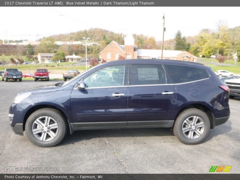 Blue Velvet Metallic / Dark Titanium/Light Titanium 2017 Chevrolet Traverse LT AWD