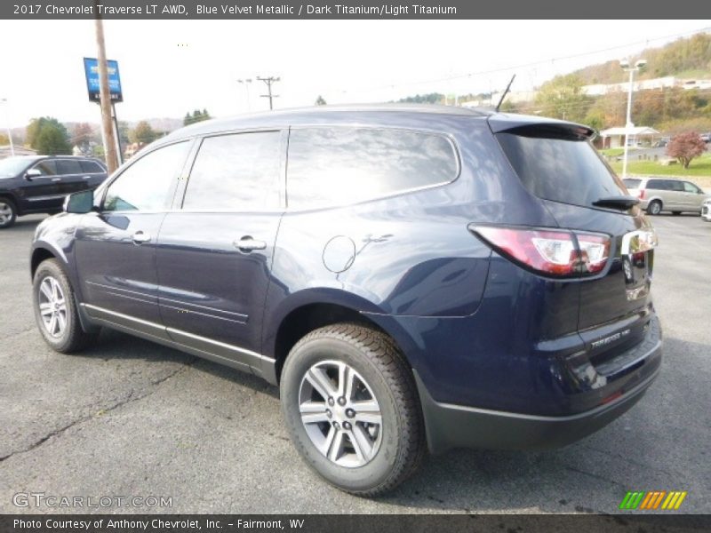 Blue Velvet Metallic / Dark Titanium/Light Titanium 2017 Chevrolet Traverse LT AWD