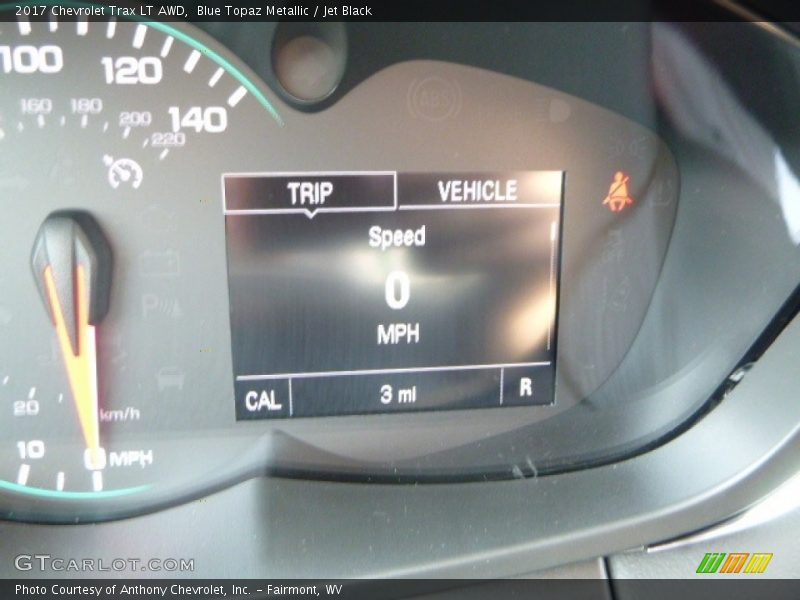 Blue Topaz Metallic / Jet Black 2017 Chevrolet Trax LT AWD