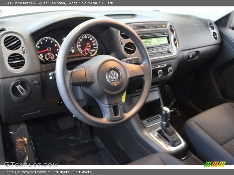 White Gold Metallic / Black 2012 Volkswagen Tiguan S 4Motion