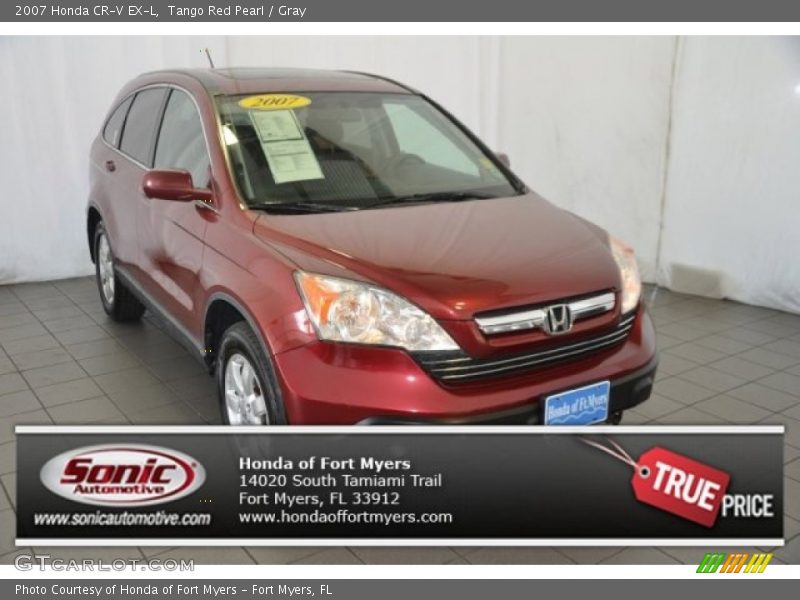 Tango Red Pearl / Gray 2007 Honda CR-V EX-L