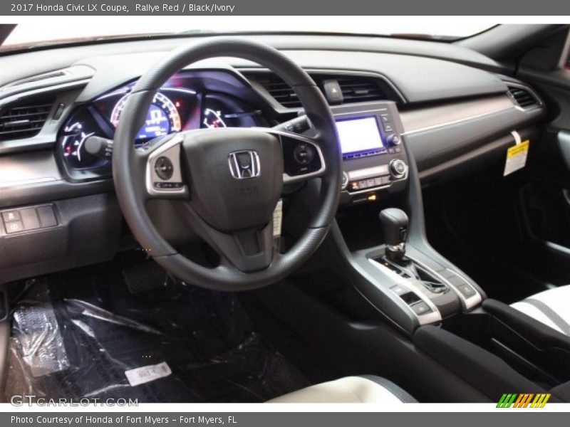 Rallye Red / Black/Ivory 2017 Honda Civic LX Coupe