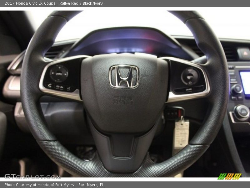 Rallye Red / Black/Ivory 2017 Honda Civic LX Coupe