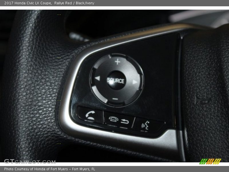 Rallye Red / Black/Ivory 2017 Honda Civic LX Coupe