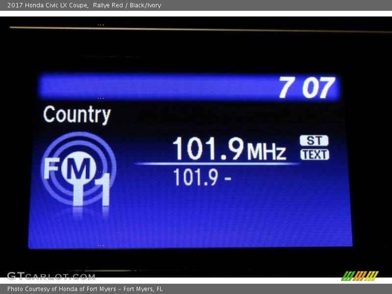 Rallye Red / Black/Ivory 2017 Honda Civic LX Coupe