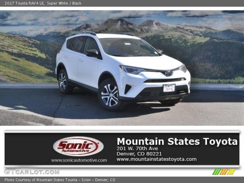 Super White / Black 2017 Toyota RAV4 LE