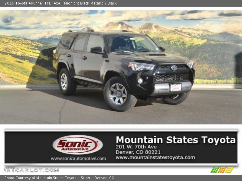 Midnight Black Metallic / Black 2016 Toyota 4Runner Trail 4x4