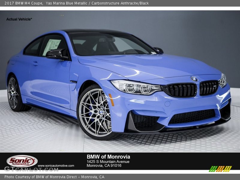 Yas Marina Blue Metallic / Carbonstructure Anthracite/Black 2017 BMW M4 Coupe