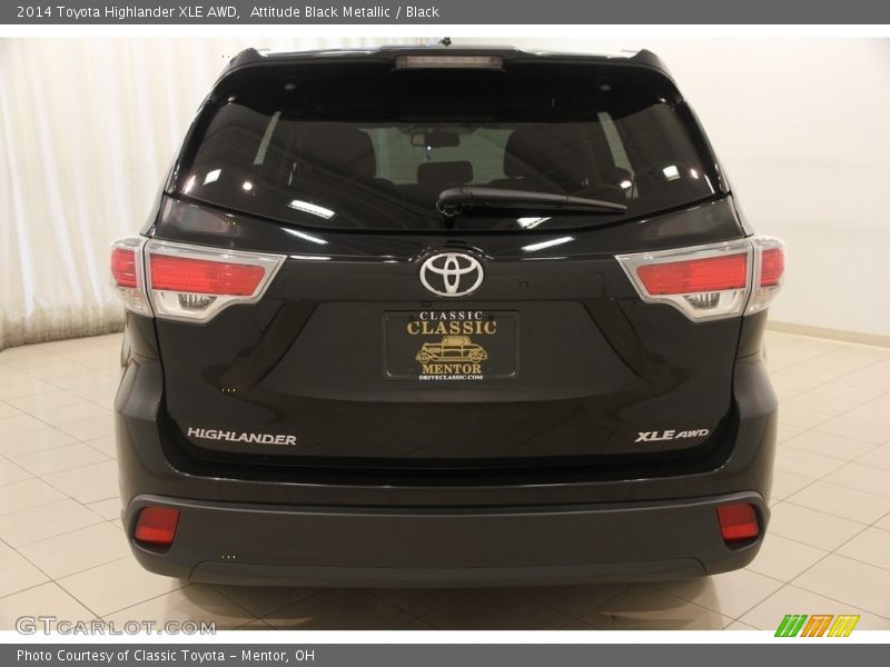 Attitude Black Metallic / Black 2014 Toyota Highlander XLE AWD