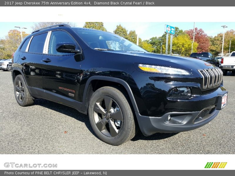 Diamond Black Crystal Pearl / Black 2017 Jeep Cherokee 75th Anniversary Edition 4x4